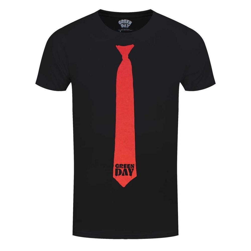 Green Day Tie Mens Black Tshirt